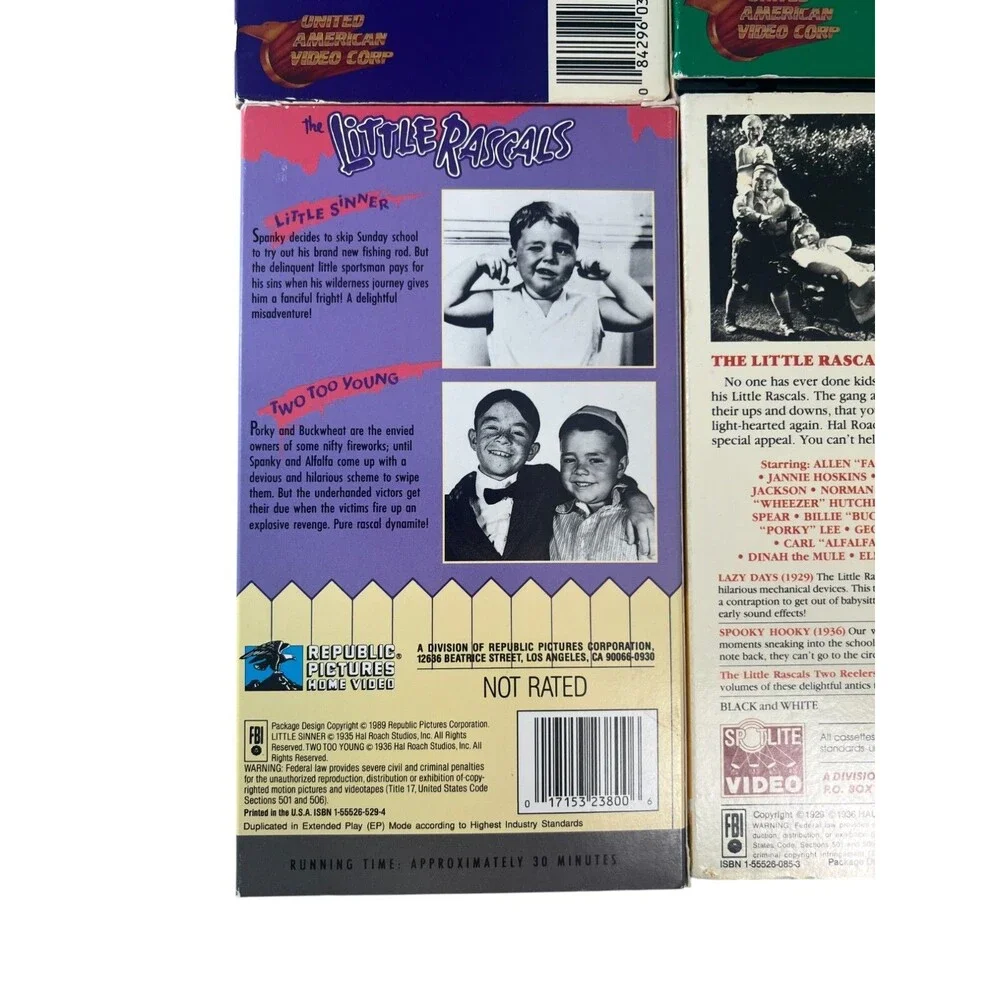 THE LITTLE RASCALS / OUR GANG TV Show & Movie Lot 7 VHS Tapes 80s 90 Tested